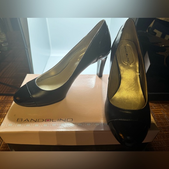 NWT Bandolino Black 3" heels pump block slip on shoes 7.5M - Picture 7 of 9